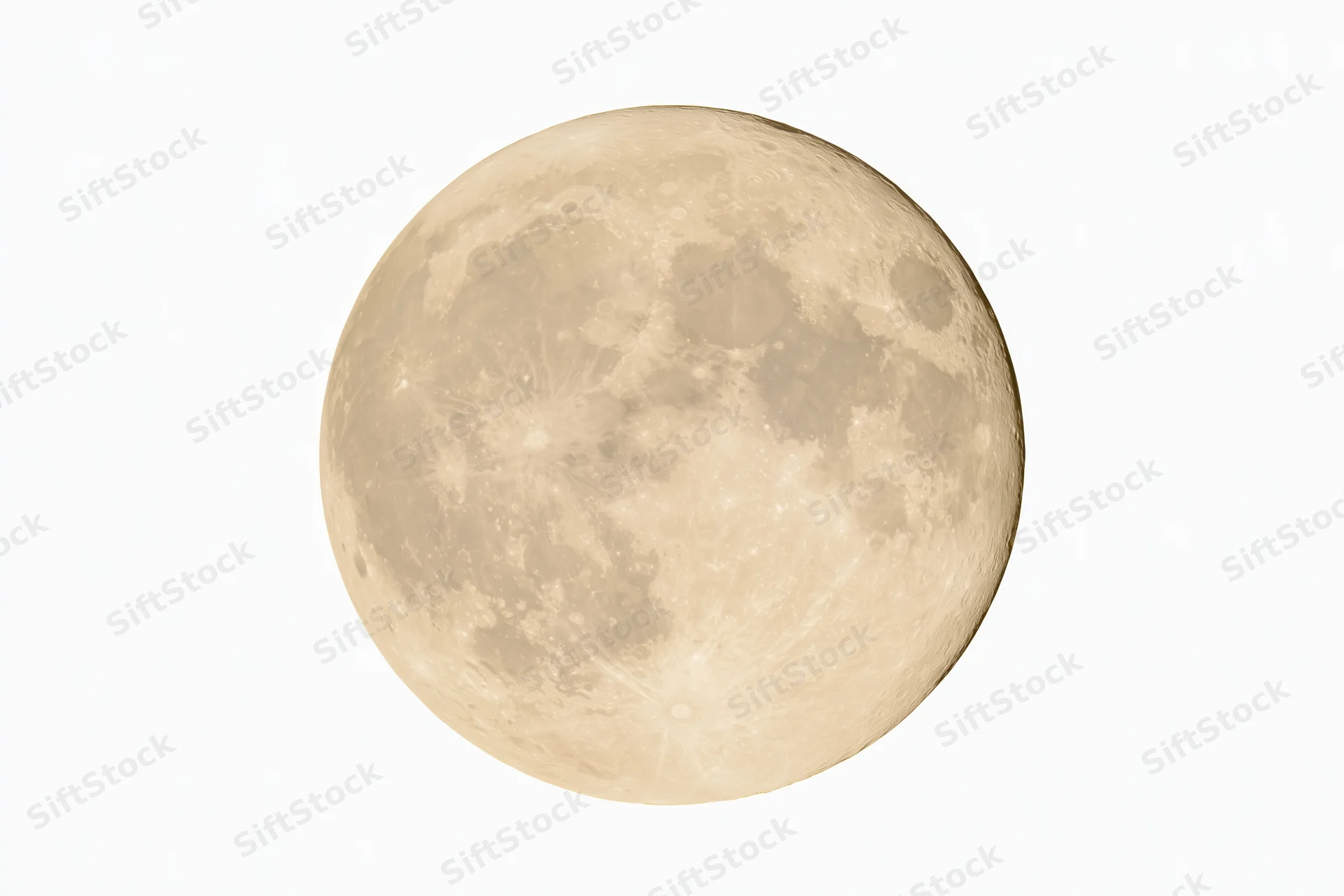 Full moon centered against plain white background