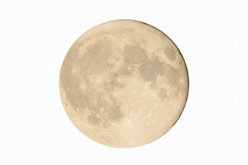 Full moon centered against plain white background