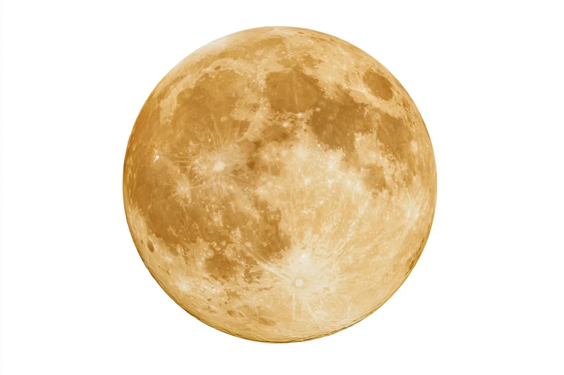 Full moon centered against plain white background